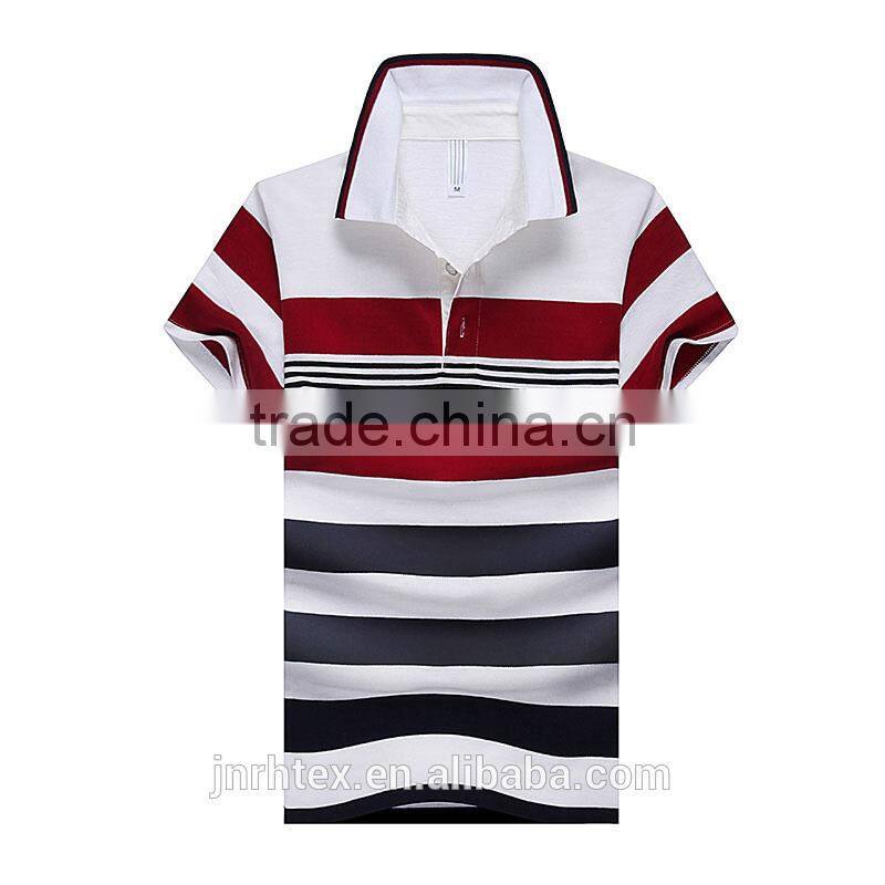 Trade Assurance combed cotton custom high quality designer stripe polo t-shirts