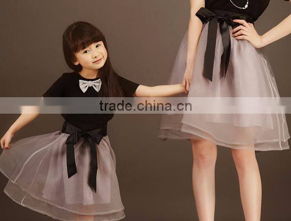 Holesale-Family Set,matching mother daughter clothes summer T-shirt with a skirt mom and daughter dress