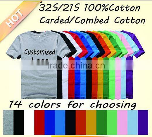 China whoelsale cheap bulk blank t-shirts pure cotton 180gsm