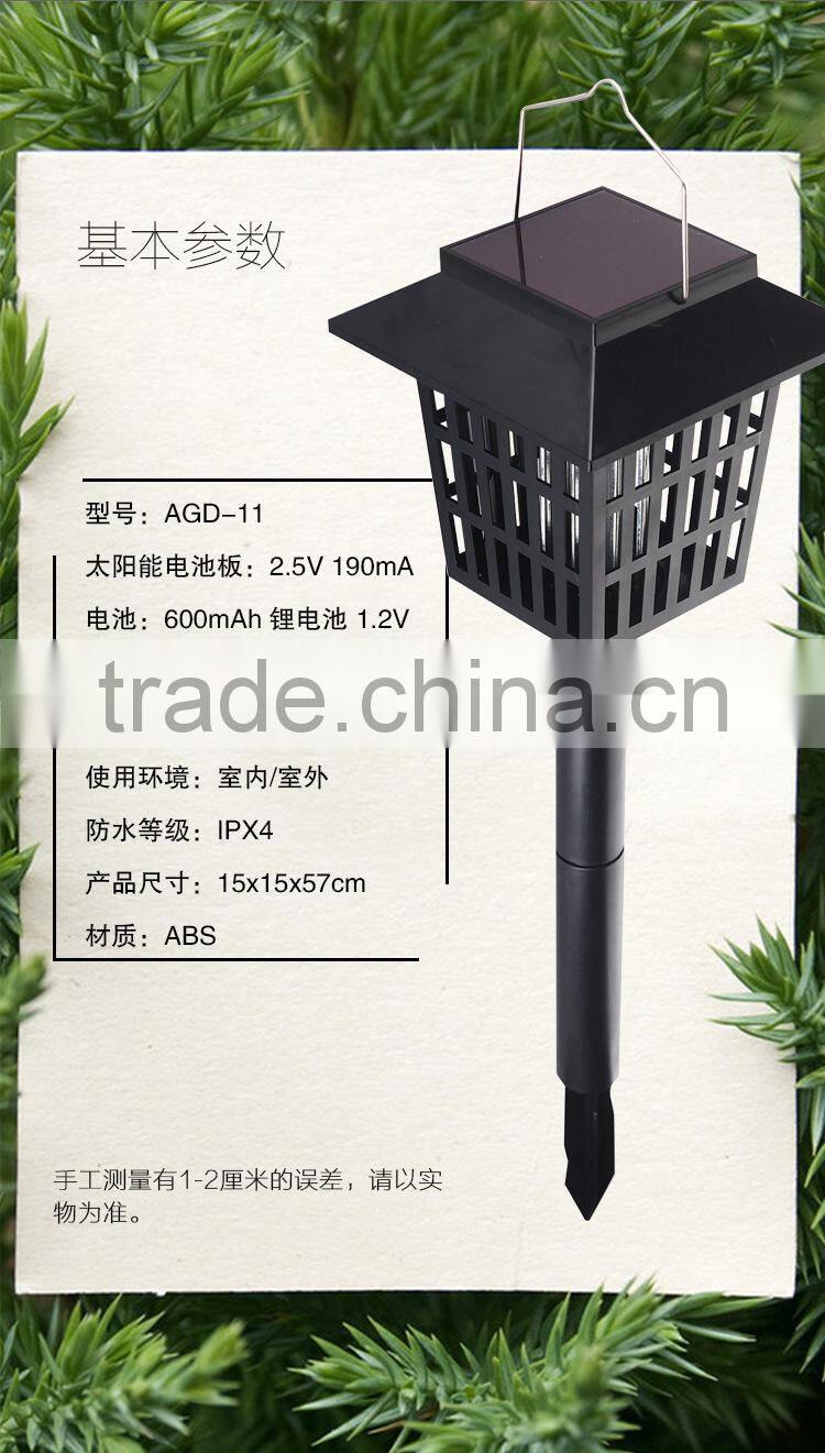 Popular Solar Power efficient LED bug zapper Convenient Mosquito insect outdoor killer Lamp
