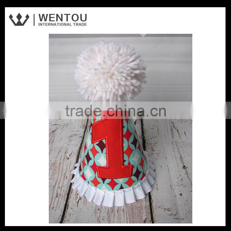 Wholesale Navy Blue and Green Argyle number Birthday Hat