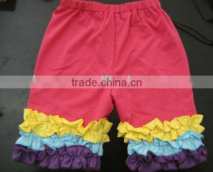 High Quality Knit Lettuce Ruffle Capris Pants