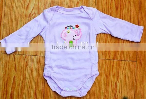 Lovely animal Embroidery long sleeve baby boy's romper+socks set