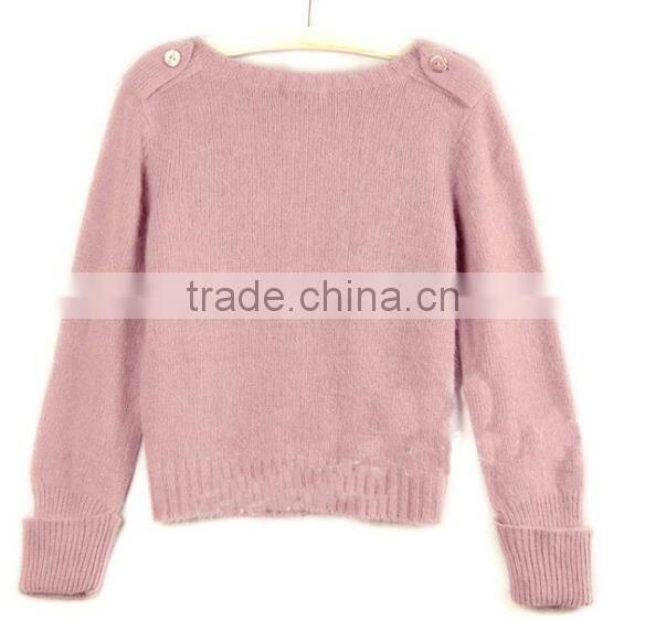 2014 hot sell wholesale high quality cotton long sleeve pink pocket cardigan