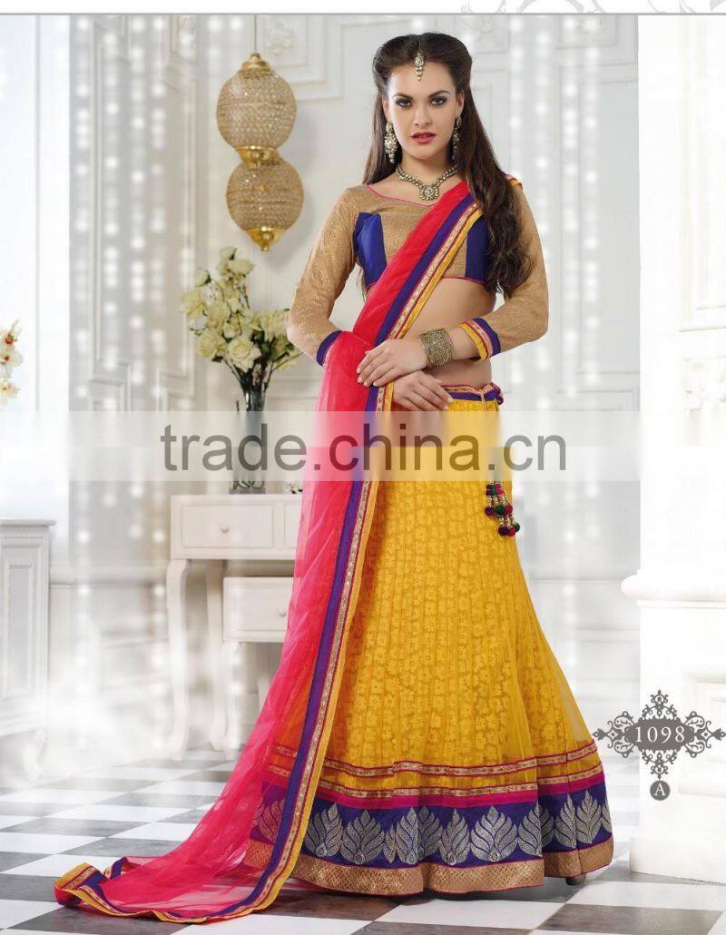 Semi Stitch Flourish Elegant Heavy Work Lehenga Sarees