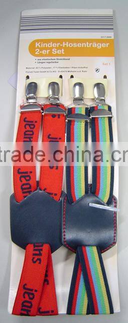 PU leather elastic adjustable colorful adult's Suspenders