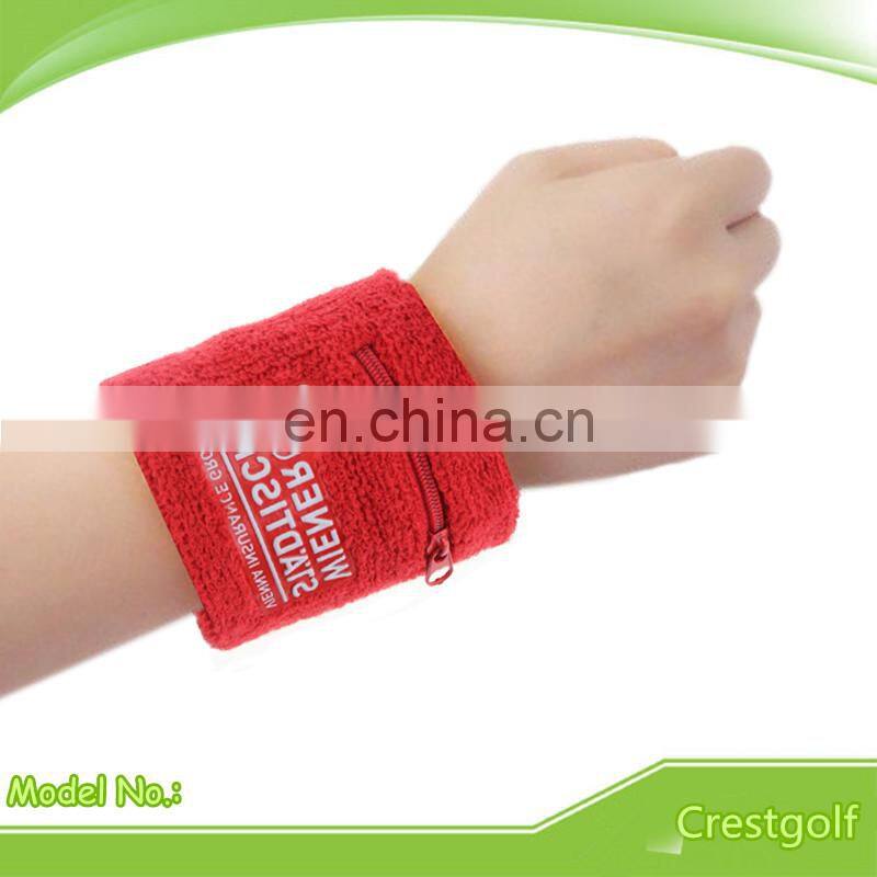 Hot Selling Sports Wristband with Zipper Pocket