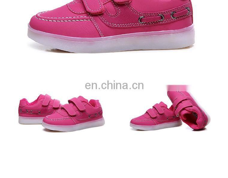 Factory wholesale new USB rechargeable kids LED luminous light shoes Children kids led shoes sneakers