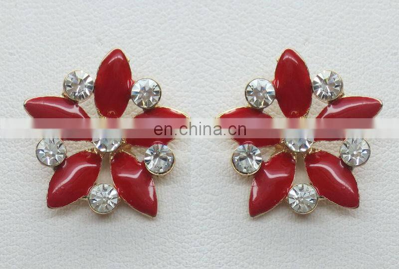 Fashion women enamel petals flower Korean style earring