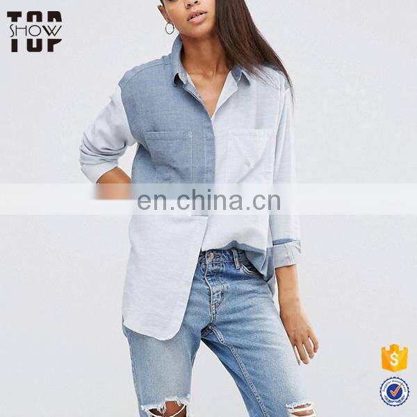 New model shirts 100% cotton oversize dart detail cotton shirt