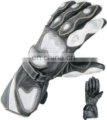 Top quality genuine cow hide leather full Motorbike protection racing gloves.Motor Cycle Gloves