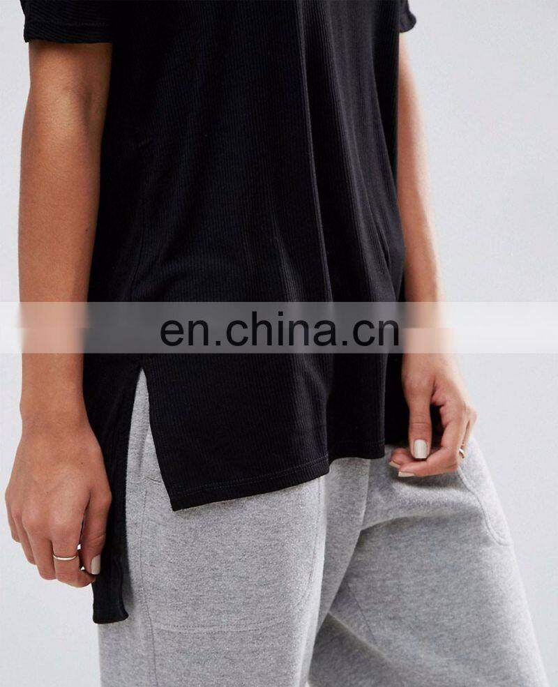 custom fashion printing ladies tight long t-shirts women