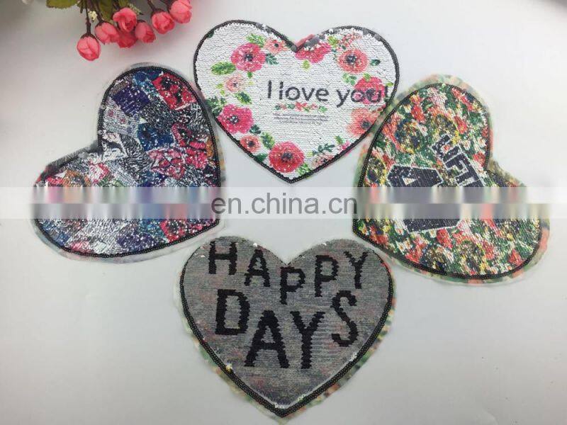 2017 custom double face sequin applique double side Patch