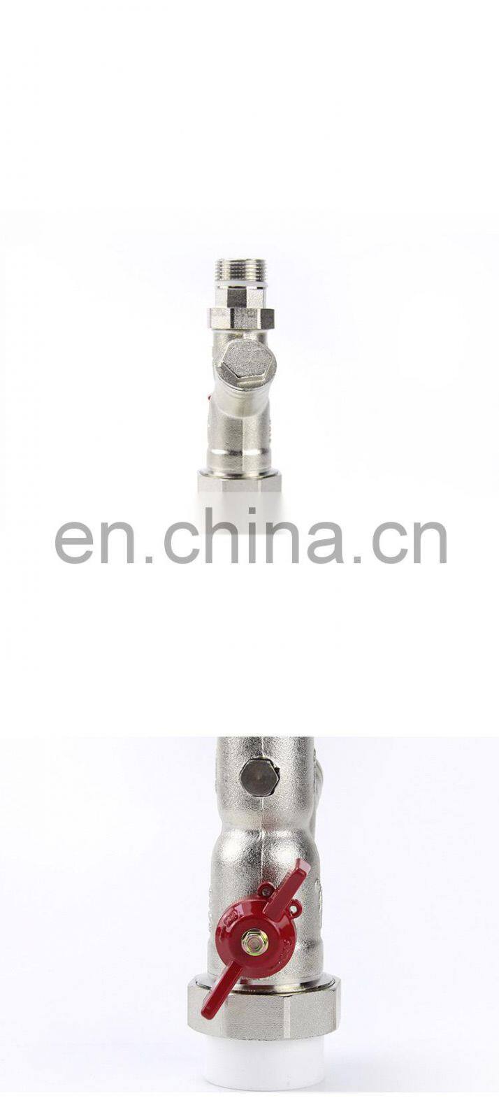 Manual full cooper thermometric strainer ball valve water temp valve