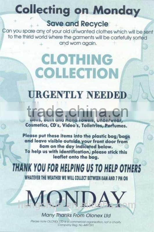 t-shirt plastic charity bag