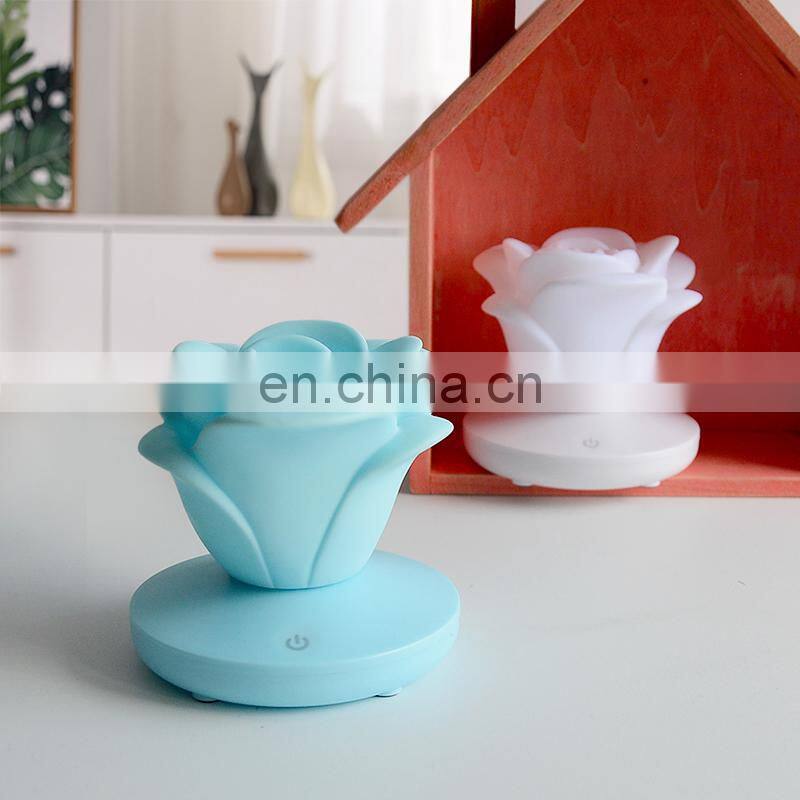 Battery powered rose shaped led light desk lamp for promotion gifts
