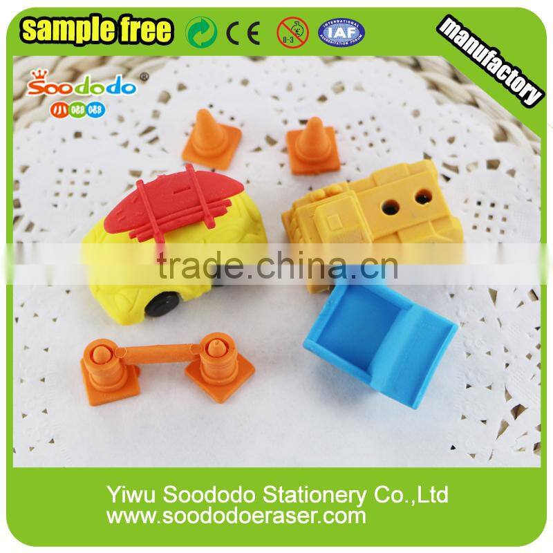 wholesale kids stationery crazy car shaped 3d erasers for school