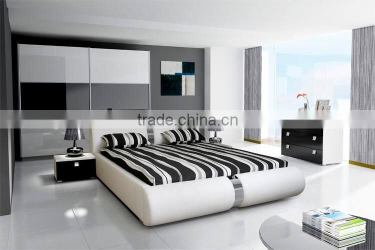 Hot sale solid oak wood bedroom bed latest double bed designs modern bedroom furniture