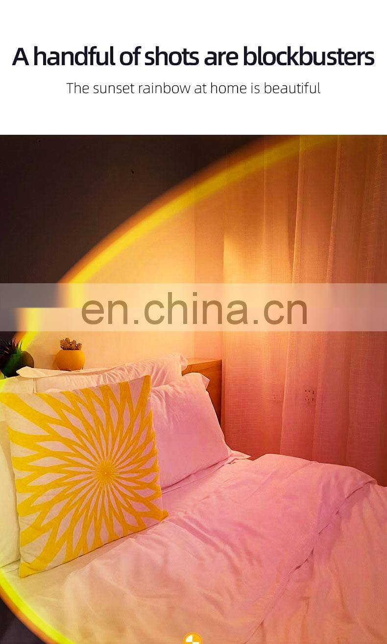 Sunset Night Light Atmosphere Mood Lighting Usb 180 Degree Tiktok Smart White Led Lamp Sunset Projector Lamp Light