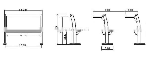Wooden metal good price school desk with chair classroom furniture TC003-E