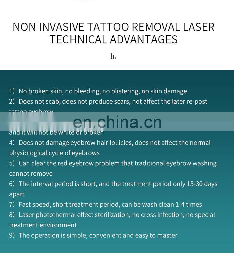 Factory ND Yag Laser Machine Q Switch Non Invasive Laser Instrument Eyebrow Pigment Tattoo Removal Beauty Instrument