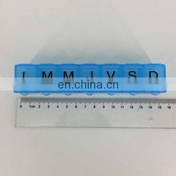 Hot Sale Pill Case with Date Letters Plastic Pill Box 7 Days Medicine Box