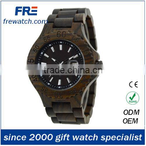 Italy quality natural wood wrist watch with stainless buckle natural color wooden watch