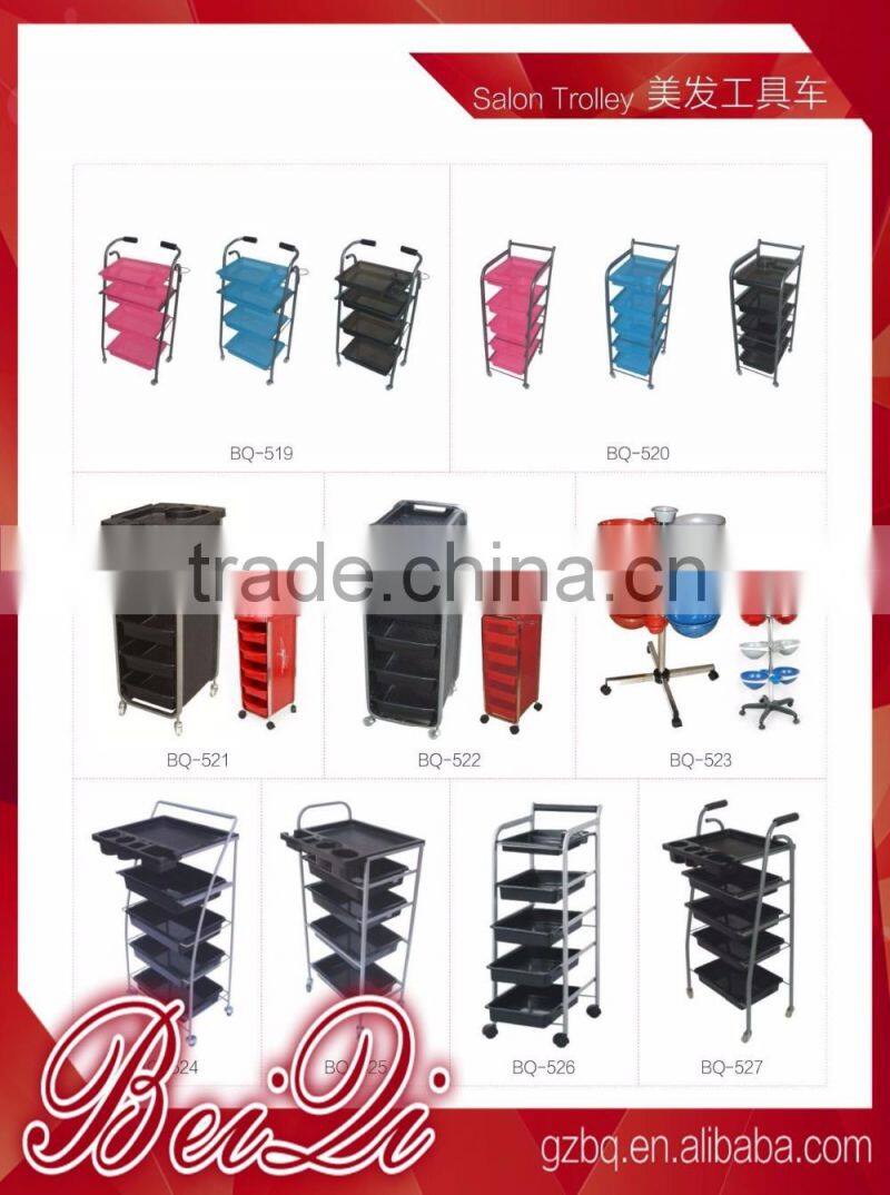 Beiqi Strong Simple HairJet Black Salon Trolley Cart Movable Manicure Pedicure Tools for Sale