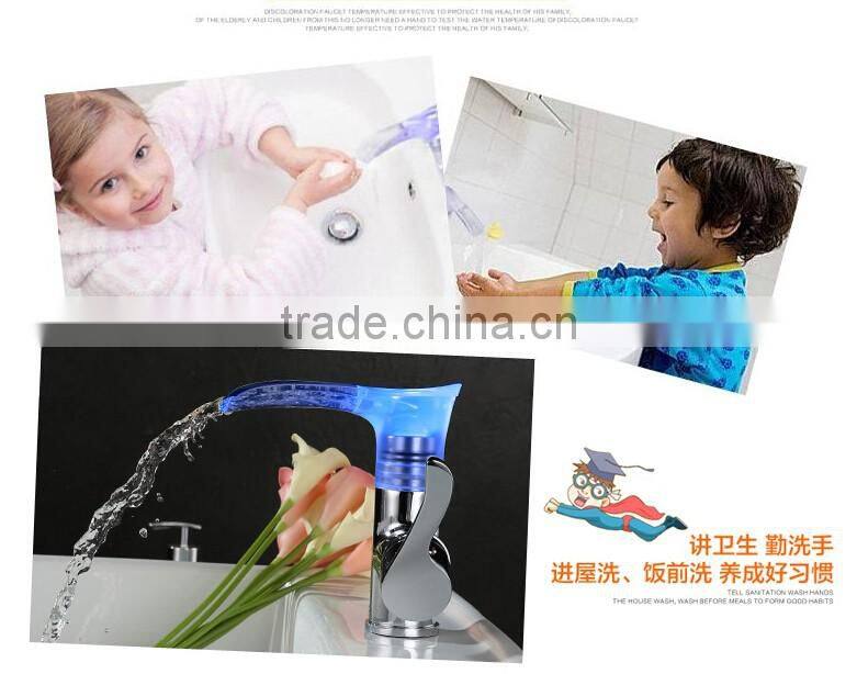 LED Color Temperature Control, Waterfall Faucet, Led Light faucet