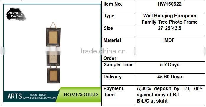 Vintage 5"*7" Mexican Wall Hanging European Family Tree Photo Frame