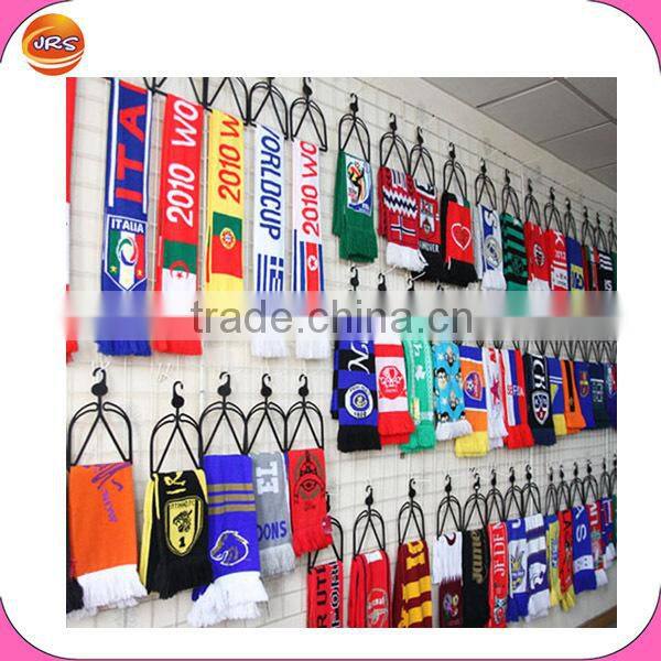 Promotional custom knitted fans gift wholesales scarf,jacquard knitting pattern scarf