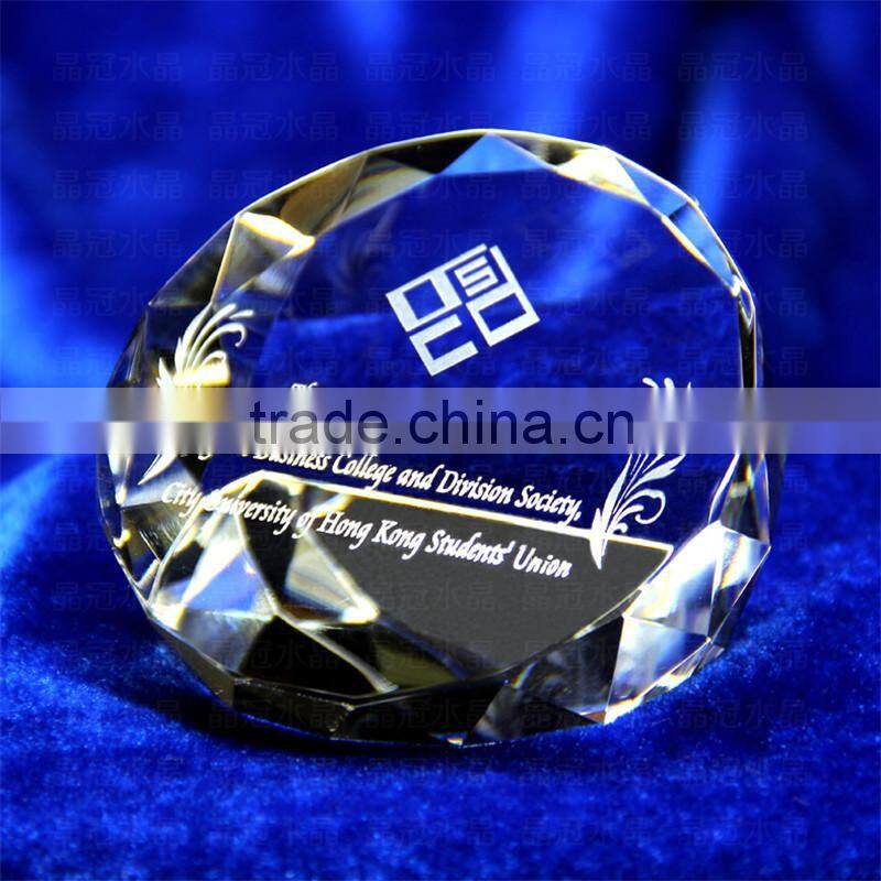 Unique design crystal paperweight for office supply