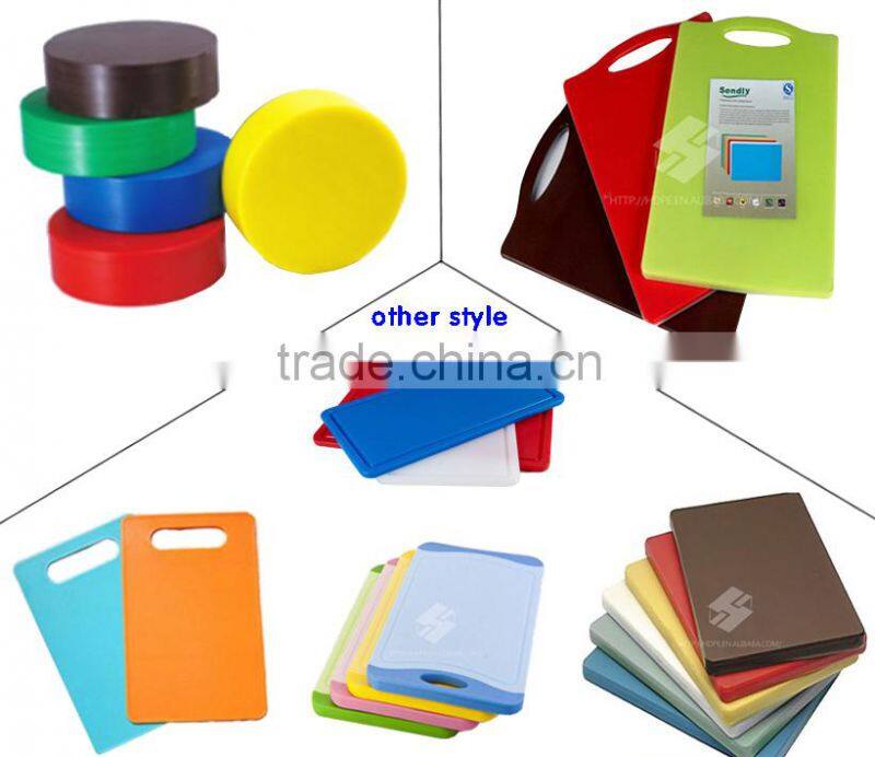 high quality plastic pe chopping board with round or rectangle shape