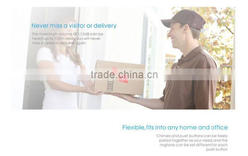 Forrinx Wireless Electronics Doorbell with 52 Ringtones 300m Distance Waterproof Push Button