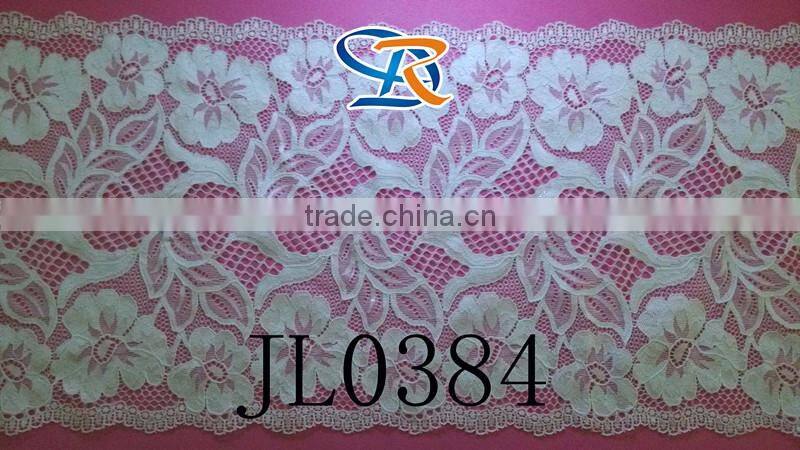 2016 Fujian Fuzhou Grand Slam 3cm Knitted Mesh White Elastic Nylon Spandex nigerian african cord lace