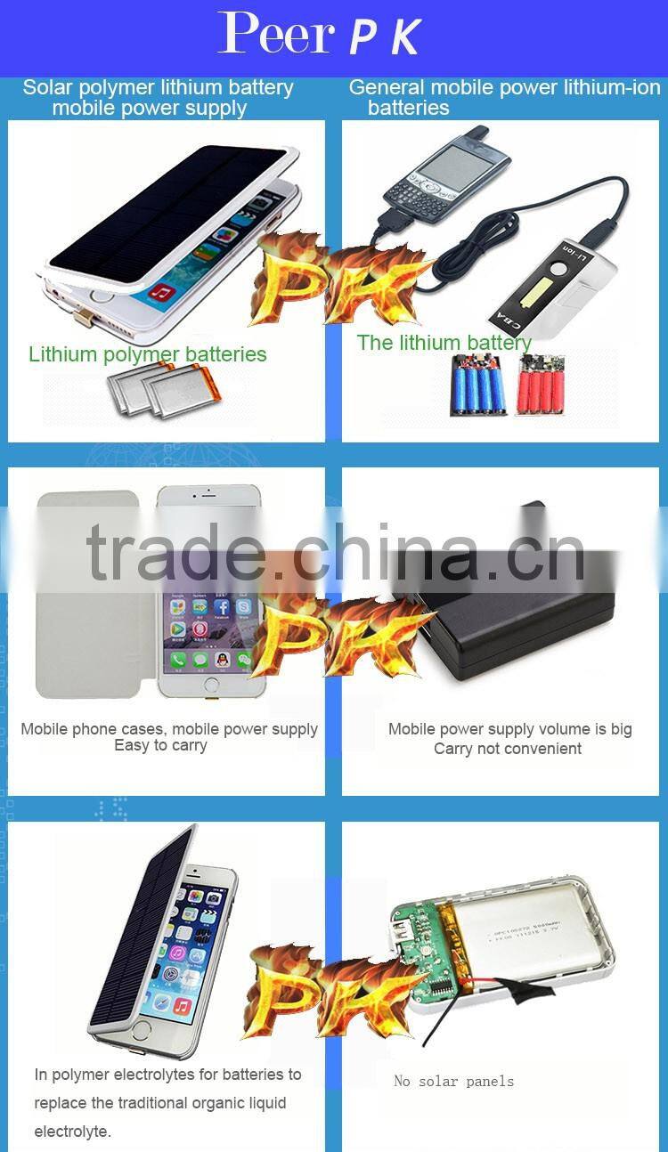 Solar phone case battery charger for phone case power bank case power case battery replacement back cover case for iphone 6 plus
