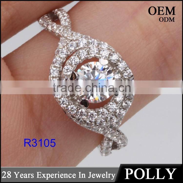 Luxury flower shap diamond 925 silver ring for women 10 years experience wholesale