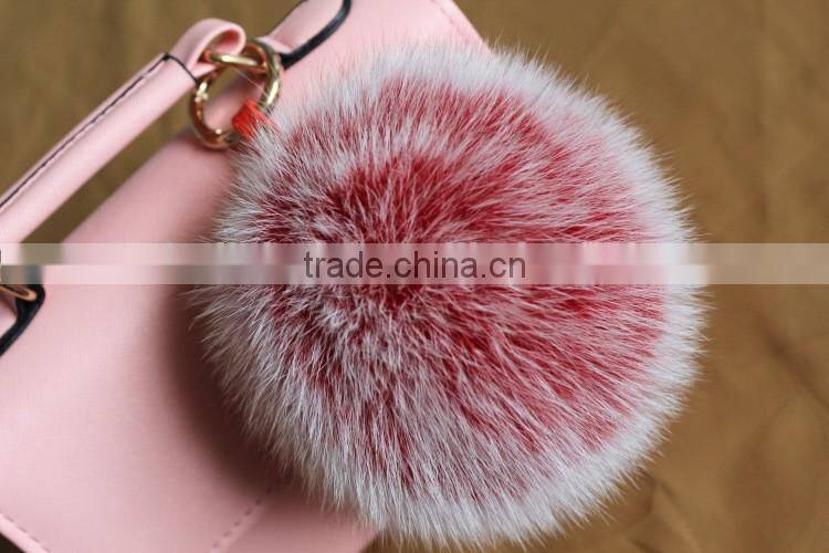 Hang On Bag Phone Carkey Fashion Charm Girls Real Racoon Fox Fur Key Chain