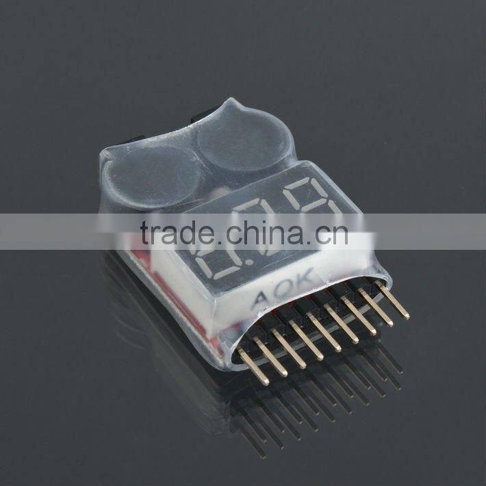 3.7-30V 1-8S Lipo/Li-ion/Fe Battery Voltage 2IN1 Tester Low Voltage Buzzer Alarm