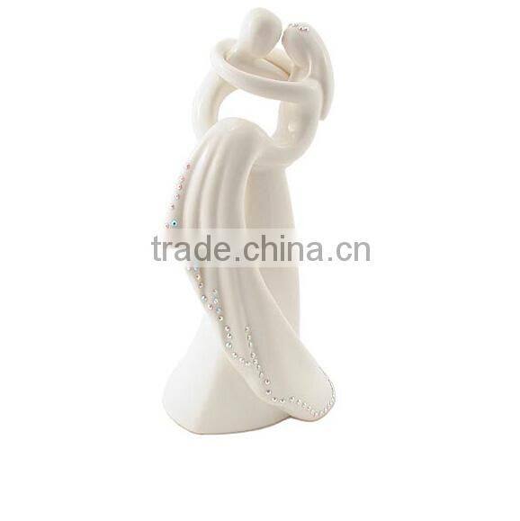 High Quality Event Supplies Bride and Groom Ceramic Figurine Cake Topper for wedding Party Table decoration-BY-TOP4