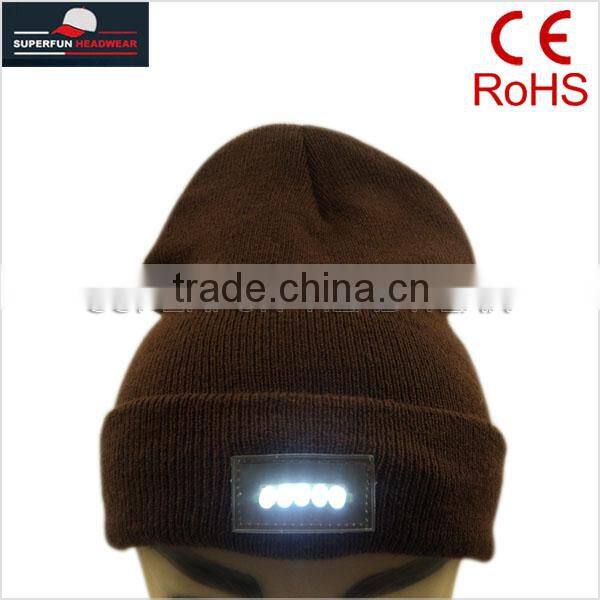 promotional popular LED cap knit cap
