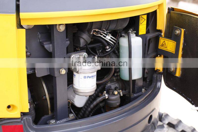 1.7ton zero swing mini excavator Tier III engine Rubber track bucket 400mm width Canopy or cabin