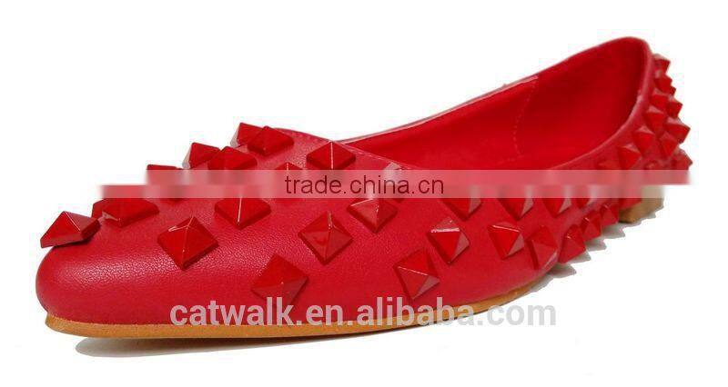 2015 Unique design flat shoes China classic red shoes with pointed toe