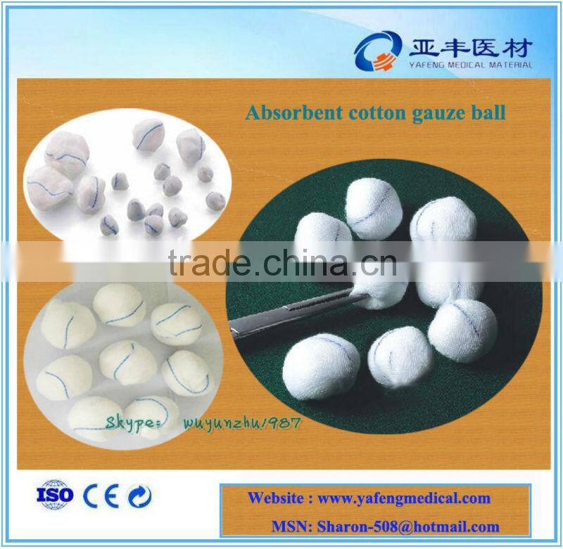 100% bleached cotton dental gauze ball
