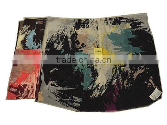 New design 100% polyester paint pattern print hijab scarf