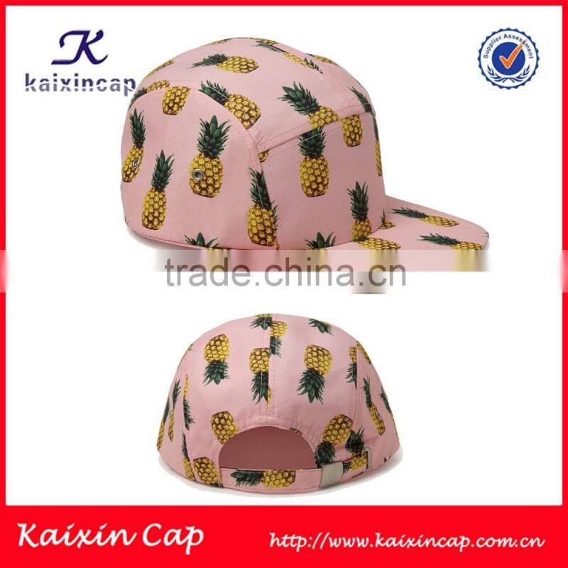 pineapple digital print logo all over the cap
