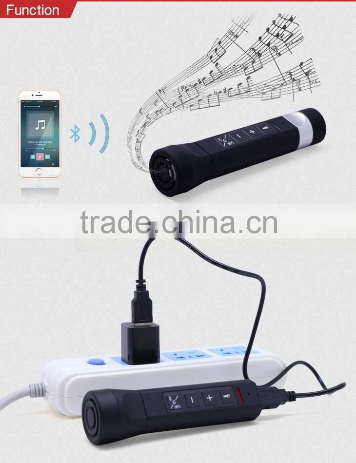 2015 Multifunction bluetooth torch 2200mAh speaker mobile phone power bank