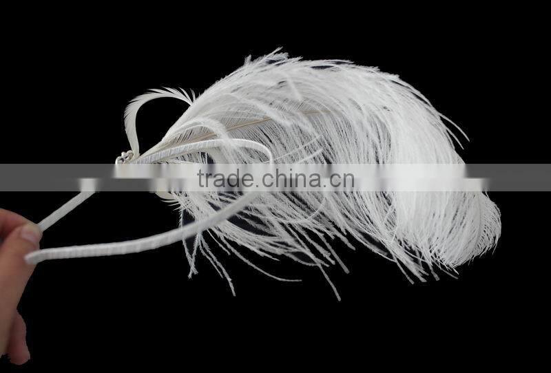 Wholesale ostrich feather and metal headband hair accessories