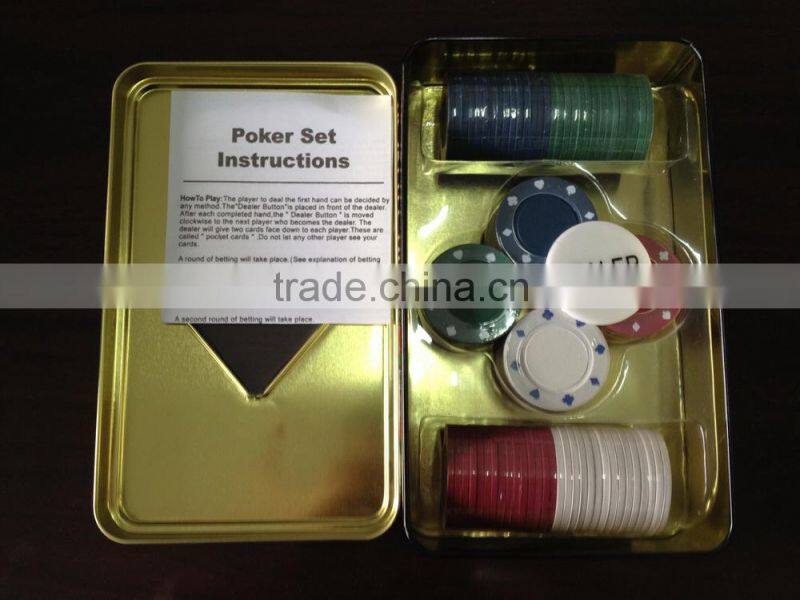 Poker Chips in tin box /Window Box/ Aluminum box