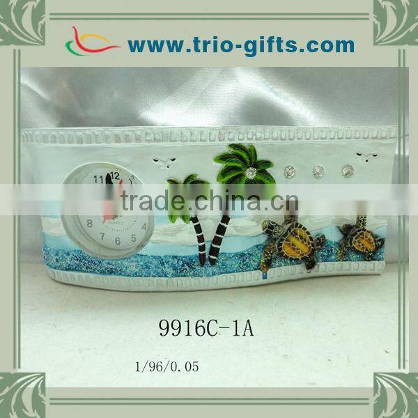 Hot sale new resin turtle decoration with palm tree designs